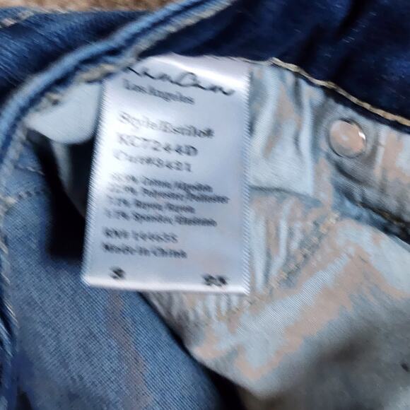 KanCan Womens Skinny Jeans Size 3 25 Blue Distressed Crop Mid Rise Stretch - Picture 6 of 9
